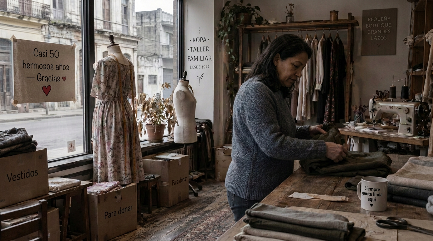 La tienda Leonor Bustamante durante la liquidación final